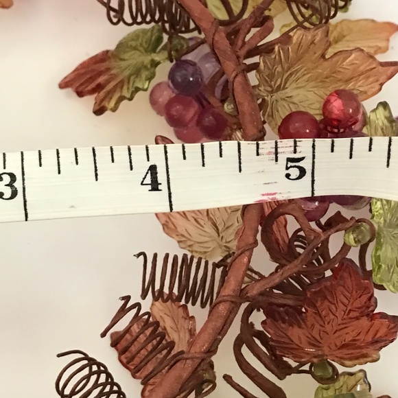 Candle Ring Wreath Fall Table Centerpiece Leaves Grapes Thanksgiving Fall Decor - Picture 10 of 16